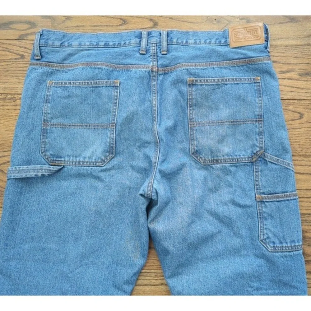 C.E. Schmidt Workwear Fleece Lined Carpenter Denim Jeans Size 40x34 Hammer Loop‎